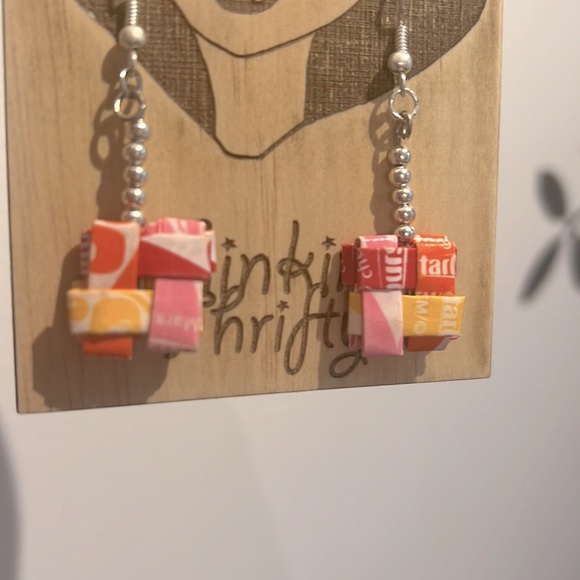 Upcycled Starburst Earrings - Picture 4 of 4